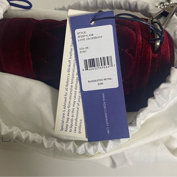 Rebecca Minkoff Love Crossbody Bag Purse in Velvet Red Port & Silver Hardware - Picture 7 of 10